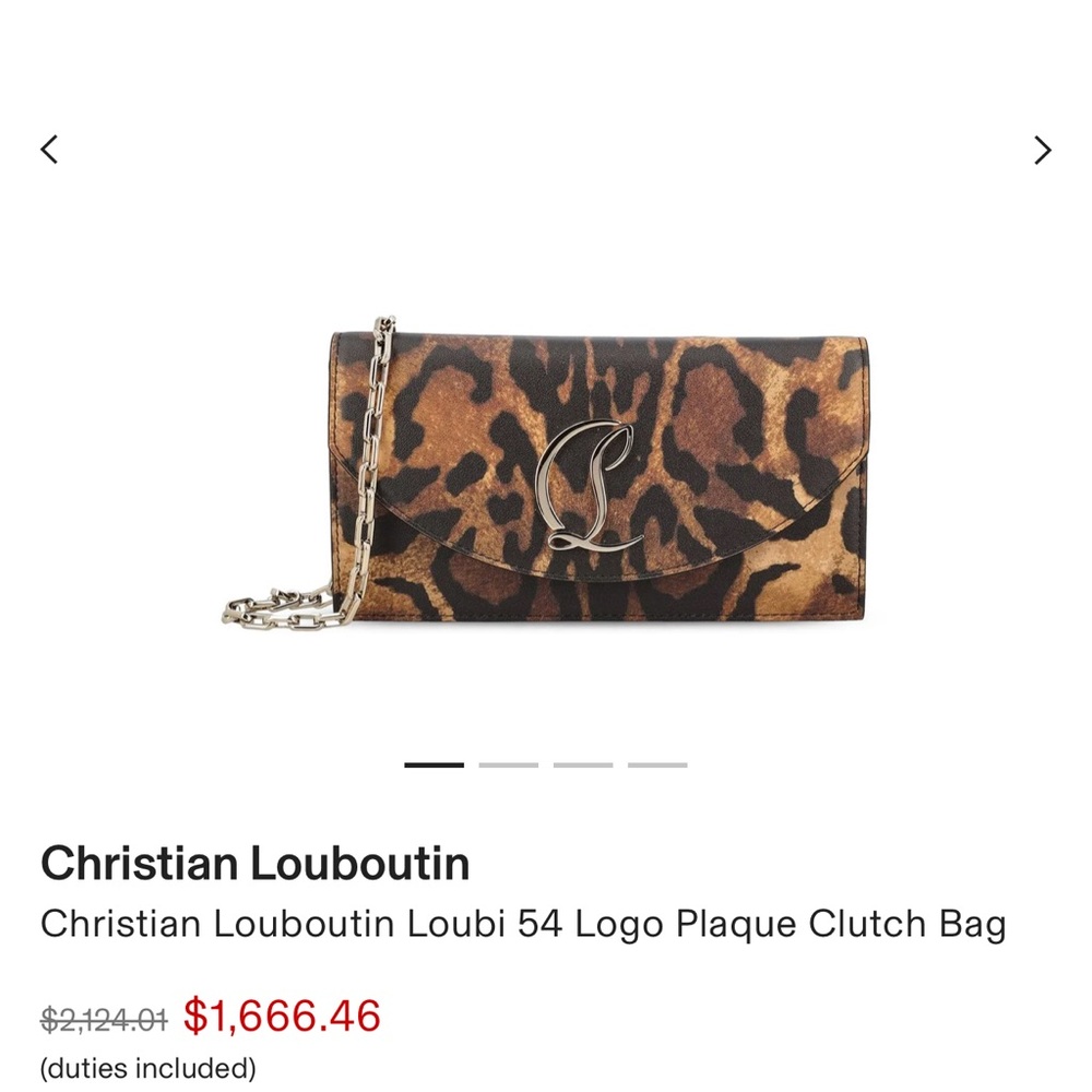 Christian Louboutin Leopard Print Shoulder Bag with Gold Chain - Picture 8 of 8